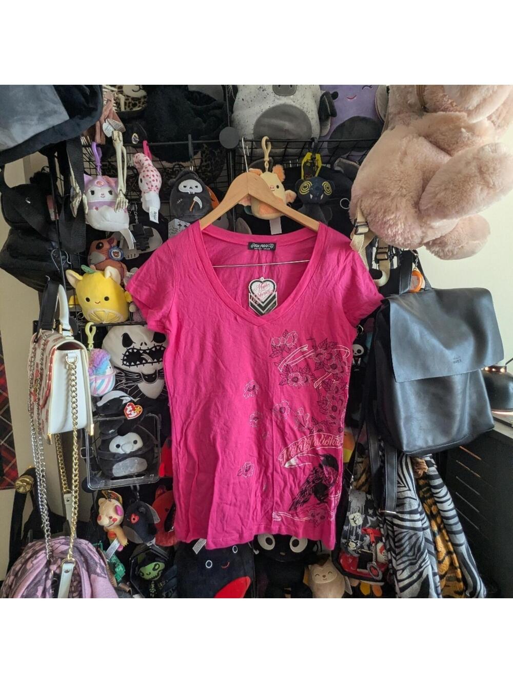 Y2K Metal Mulisha Pink Graphic Tee